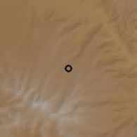 Shaded relief of the 60 km around Ādēt, drawn from the GMTED2010 grid