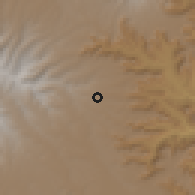 Shaded relief of the 60 km around Debre Werk, drawn from the GMTED2010 grid