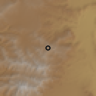 Shaded relief of the 60 km around Debub, drawn from the GMTED2010 grid