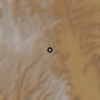 Shaded relief of the 60 km around Degaga, drawn from the GMTED2010 grid