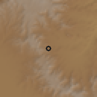 Shaded relief of the 60 km around Degoma, drawn from the GMTED2010 grid