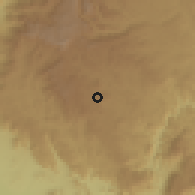 Shaded relief of the 60 km around Dembī Dolo, drawn from the GMTED2010 grid