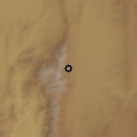 Shaded relief of the 60 km around Derba, drawn from the GMTED2010 grid