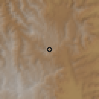 Shaded relief of the 60 km around Desē, drawn from the GMTED2010 grid