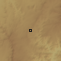 Shaded relief of the 60 km around Dibate, drawn from the GMTED2010 grid