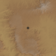Shaded relief of the 60 km around Diga, drawn from the GMTED2010 grid