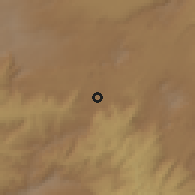 Shaded relief of the 60 km around Dimbira, drawn from the GMTED2010 grid