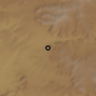 Shaded relief of the 60 km around Ābīy Ādī, drawn from the GMTED2010 grid
