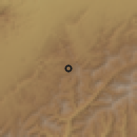 Shaded relief of the 60 km around Doba, drawn from the GMTED2010 grid