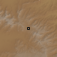 Shaded relief of the 60 km around Ebenat, drawn from the GMTED2010 grid