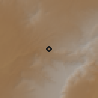 Shaded relief of the 60 km around Ego, drawn from the GMTED2010 grid