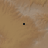 Shaded relief of the 60 km around Ejaji, drawn from the GMTED2010 grid