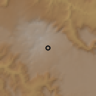Shaded relief of the 60 km around Ejersa, drawn from the GMTED2010 grid