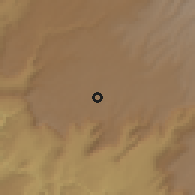 Shaded relief of the 60 km around Elias, drawn from the GMTED2010 grid