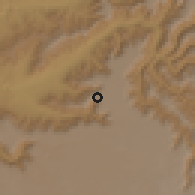 Shaded relief of the 60 km around Enewari, drawn from the GMTED2010 grid