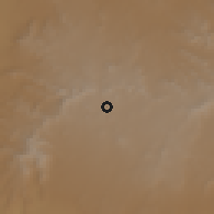 Shaded relief of the 60 km around Enjebara, drawn from the GMTED2010 grid
