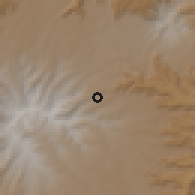 Shaded relief of the 60 km around Felege Berhan, drawn from the GMTED2010 grid