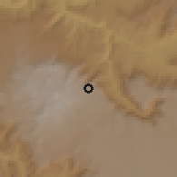 Shaded relief of the 60 km around Fichē, drawn from the GMTED2010 grid