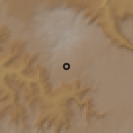 Shaded relief of the 60 km around Fital, drawn from the GMTED2010 grid