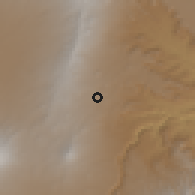 Shaded relief of the 60 km around Gado Guna, drawn from the GMTED2010 grid