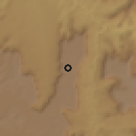 Shaded relief of the 60 km around Galo, drawn from the GMTED2010 grid