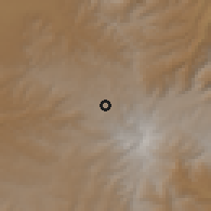 Shaded relief of the 60 km around Gasay, drawn from the GMTED2010 grid
