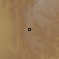 Shaded relief of the 60 km around Gedeb, drawn from the GMTED2010 grid