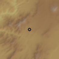 Shaded relief of the 60 km around Gesuba, drawn from the GMTED2010 grid