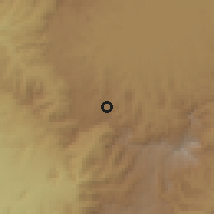 Shaded relief of the 60 km around Gidami, drawn from the GMTED2010 grid