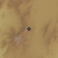 Shaded relief of the 60 km around Gīdolē, drawn from the GMTED2010 grid