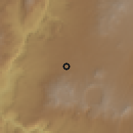 Shaded relief of the 60 km around Gimbichu, drawn from the GMTED2010 grid