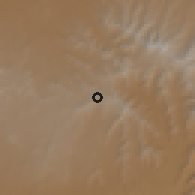 Shaded relief of the 60 km around Gishe Abay, drawn from the GMTED2010 grid