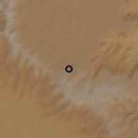 Shaded relief of the 60 km around Goben, drawn from the GMTED2010 grid