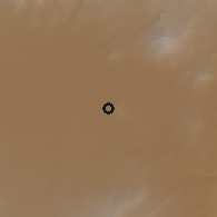 Shaded relief of the 60 km around Hare Kalo, drawn from the GMTED2010 grid
