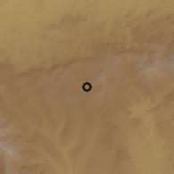 Shaded relief of the 60 km around Alemaya, drawn from the GMTED2010 grid