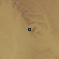 Shaded relief of the 60 km around Haro Dibe, drawn from the GMTED2010 grid