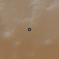 Shaded relief of the 60 km around Homa, drawn from the GMTED2010 grid