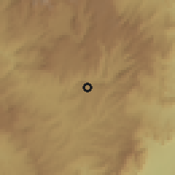 Shaded relief of the 60 km around Jemu, drawn from the GMTED2010 grid