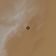 Shaded relief of the 60 km around Kela, drawn from the GMTED2010 grid