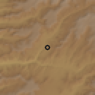 Shaded relief of the 60 km around Kelala, drawn from the GMTED2010 grid