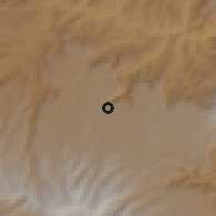 Shaded relief of the 60 km around Keraniyo, drawn from the GMTED2010 grid