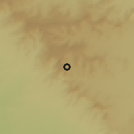 Shaded relief of the 60 km around Kere, drawn from the GMTED2010 grid