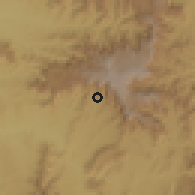 Shaded relief of the 60 km around Kirakir, drawn from the GMTED2010 grid