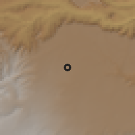 Shaded relief of the 60 km around Ali, drawn from the GMTED2010 grid