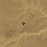 Shaded relief of the 60 km around Kore, drawn from the GMTED2010 grid