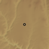 Shaded relief of the 60 km around Kumbi, drawn from the GMTED2010 grid
