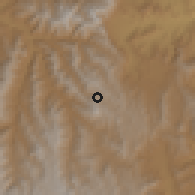 Shaded relief of the 60 km around Kutaber, drawn from the GMTED2010 grid