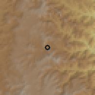Shaded relief of the 59 km around Alitena, drawn from the GMTED2010 grid