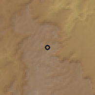Shaded relief of the 60 km around Lalo, drawn from the GMTED2010 grid