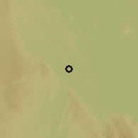 Shaded relief of the 60 km around Logya, drawn from the GMTED2010 grid